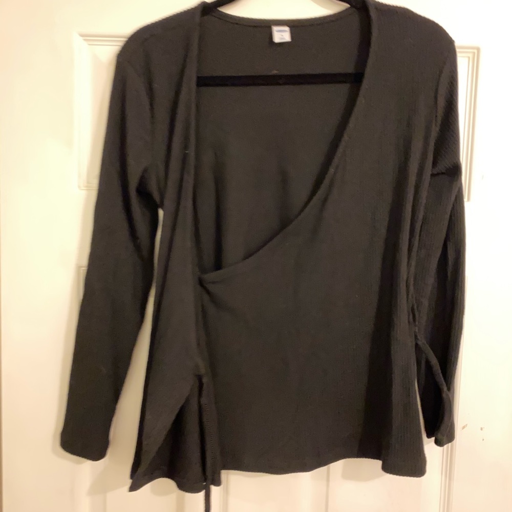 Wrap Front Rib Knit Top - Picture 2 of 4